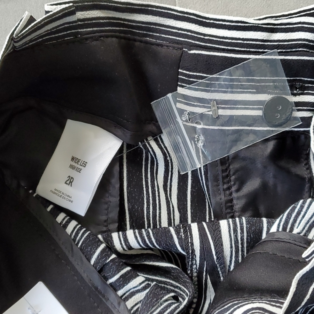 Wide Leg High Rise Slacks Size 2, Tie Belt NWT Express - Picture 7 of 14